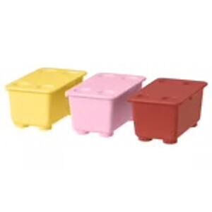 IKEA GLIS Color Stack Box Set Your 3 Red Pink Yellow In 1 Chaos Taming Kit